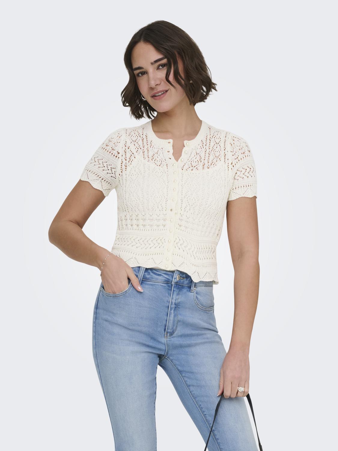ONLELKE LIFE SS PEARL CARDIGAN KNT
