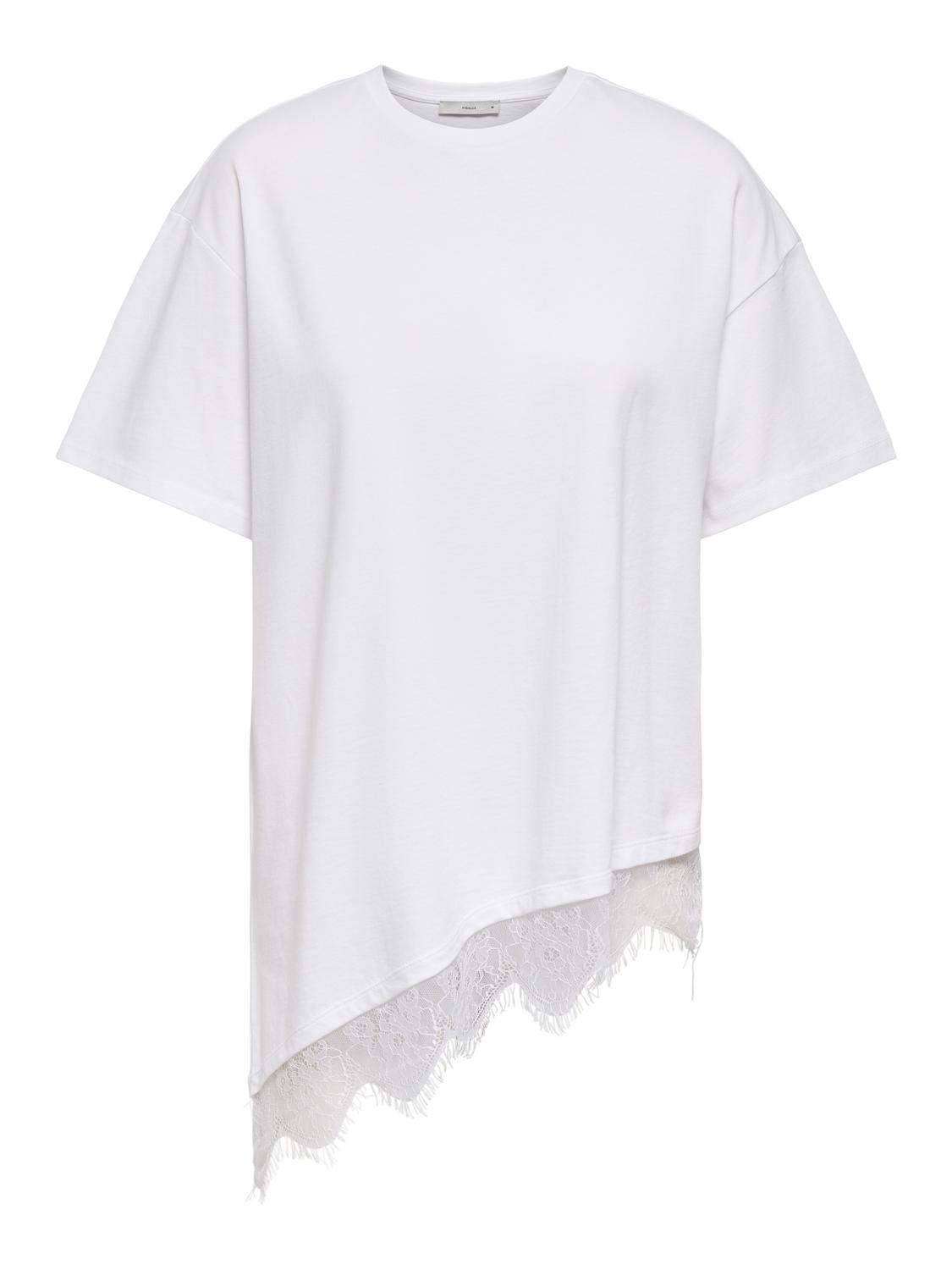 PGKAMIL S/S ASSYMETRIC LACE TEE JRS
