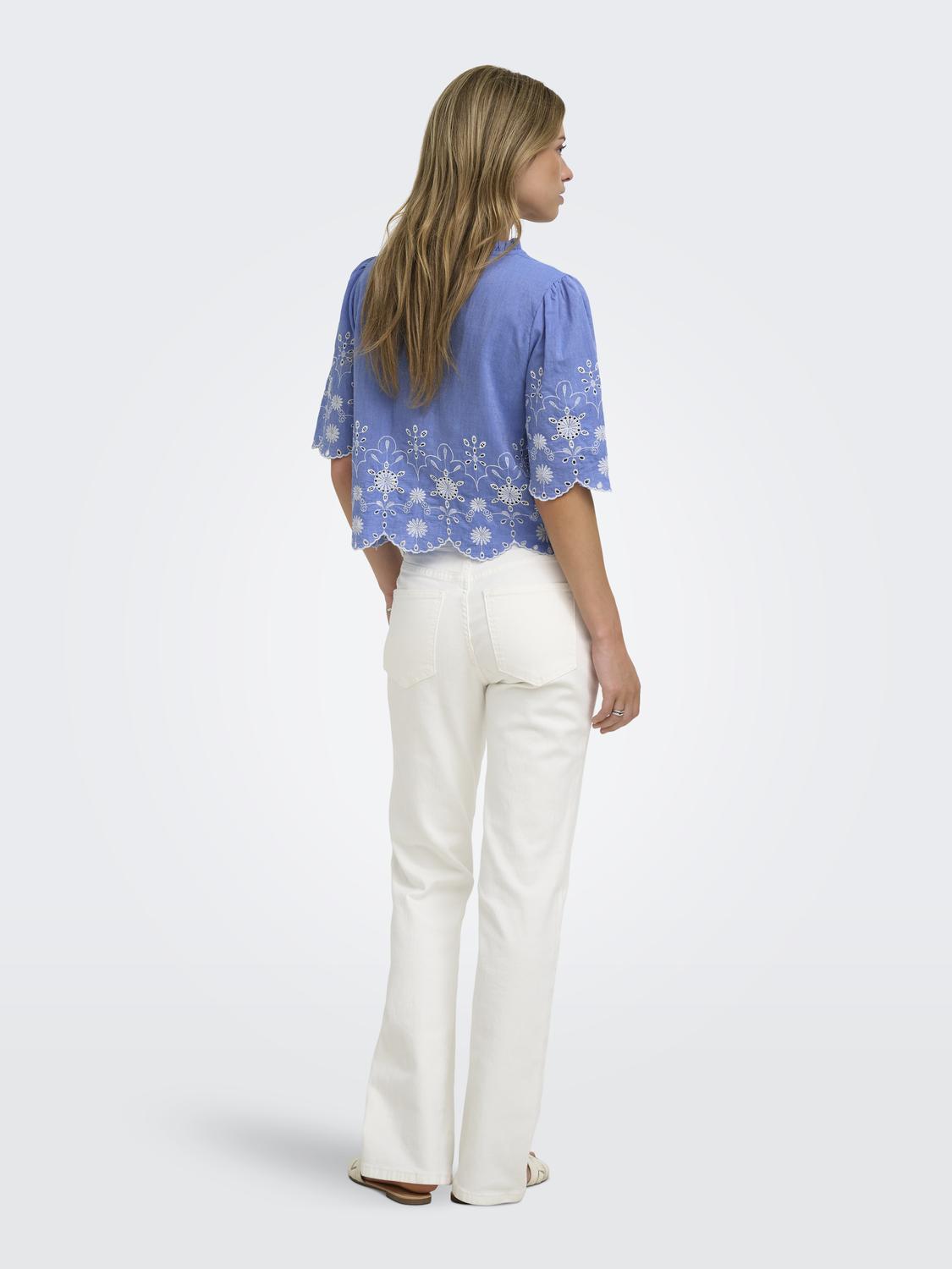 ONLMIFFY S/S EMB TIE TOP NOOS WVN - 2