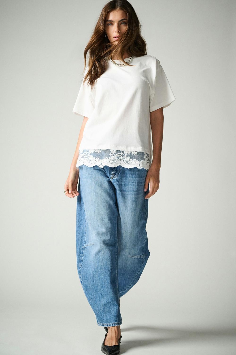 ONLVIVVI S/S LACE BOTTOM TOP JRS NOOS