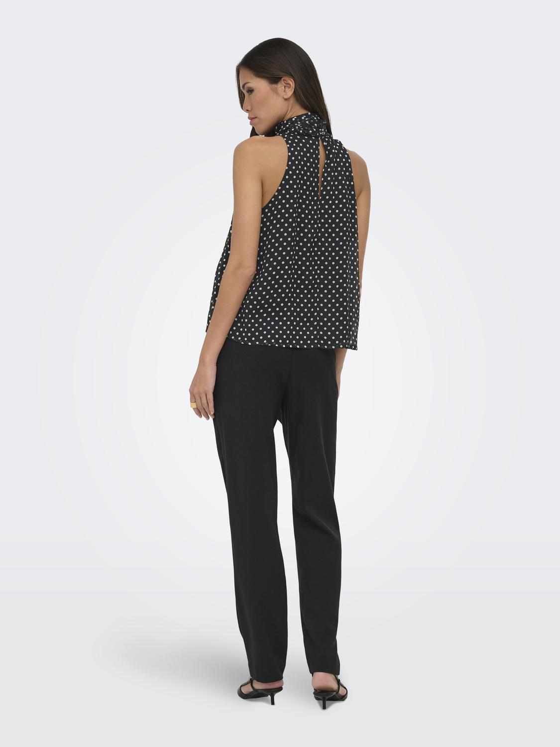 JDYPOLKA S/L HALTERNECK TOP WVN EXP - 2