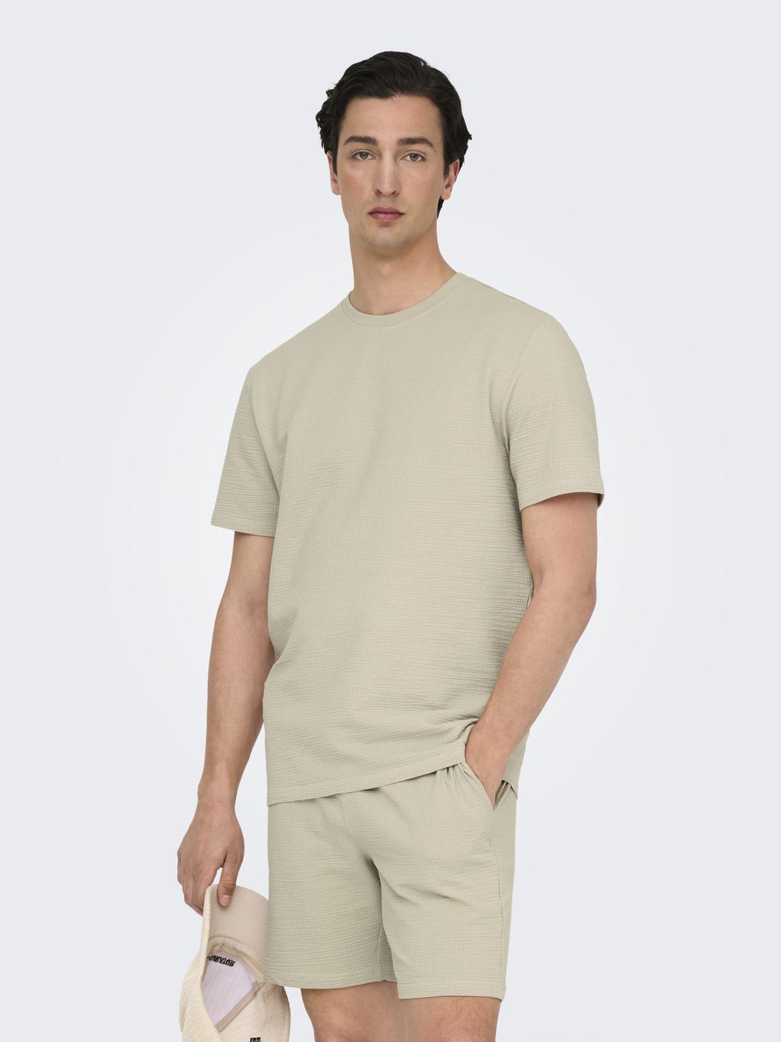 ONSKIAN LIFE REG SEERSUCKER SS TEE NOOS