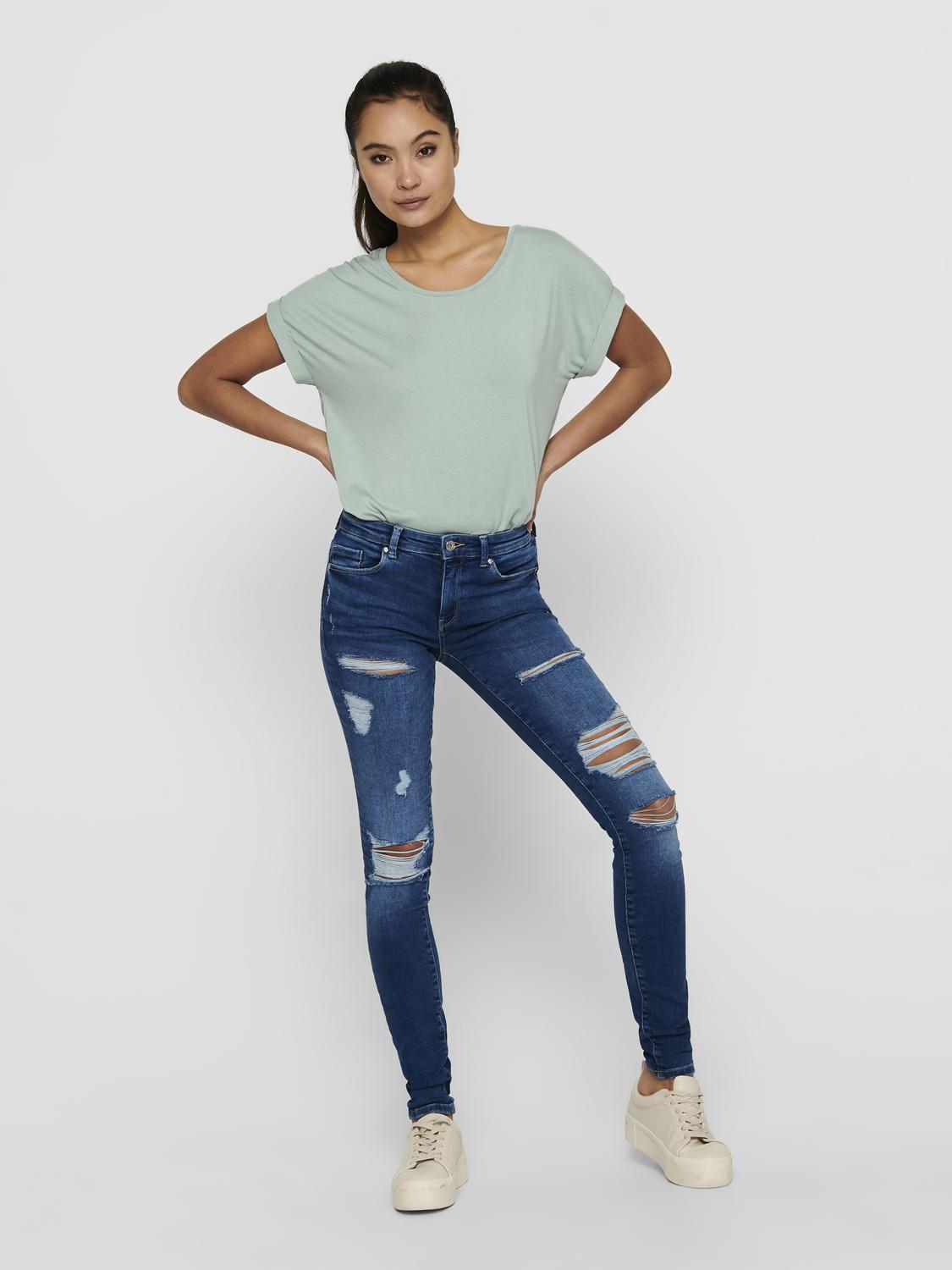 ONLMOSTER Regular Fit O-Neck Top med korte ermer - 5
