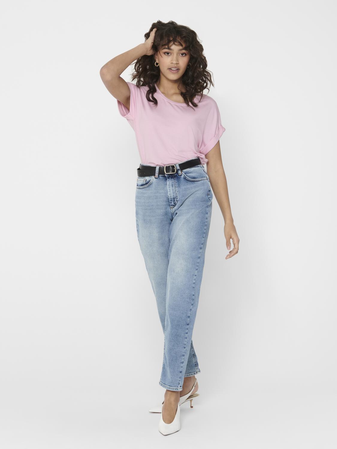 ONLMOSTER Regular Fit O-Neck Top med korte ermer - 5