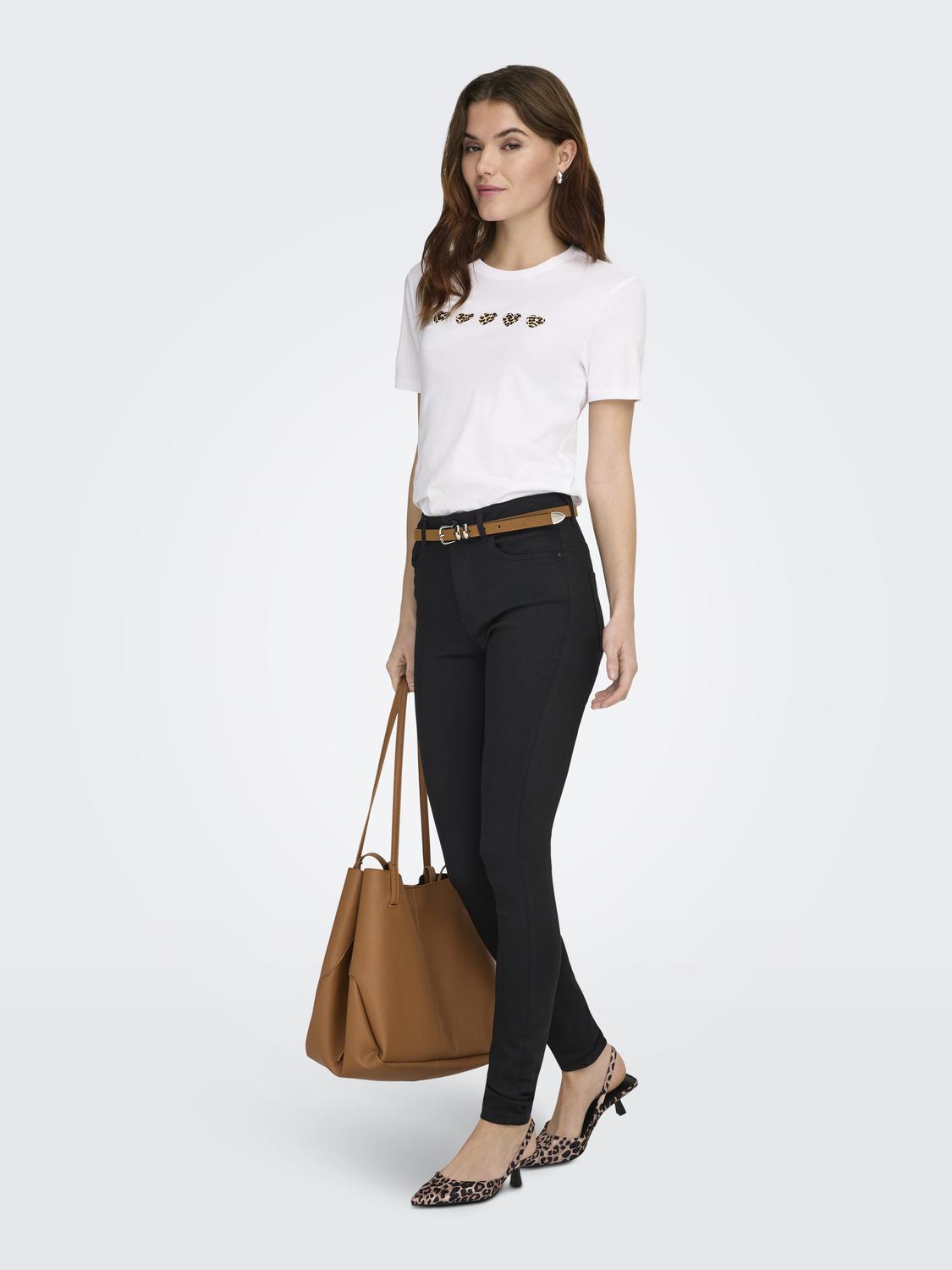 ONLFOREVER Skinny Fit Jeans med baklommer og høy midje - 6