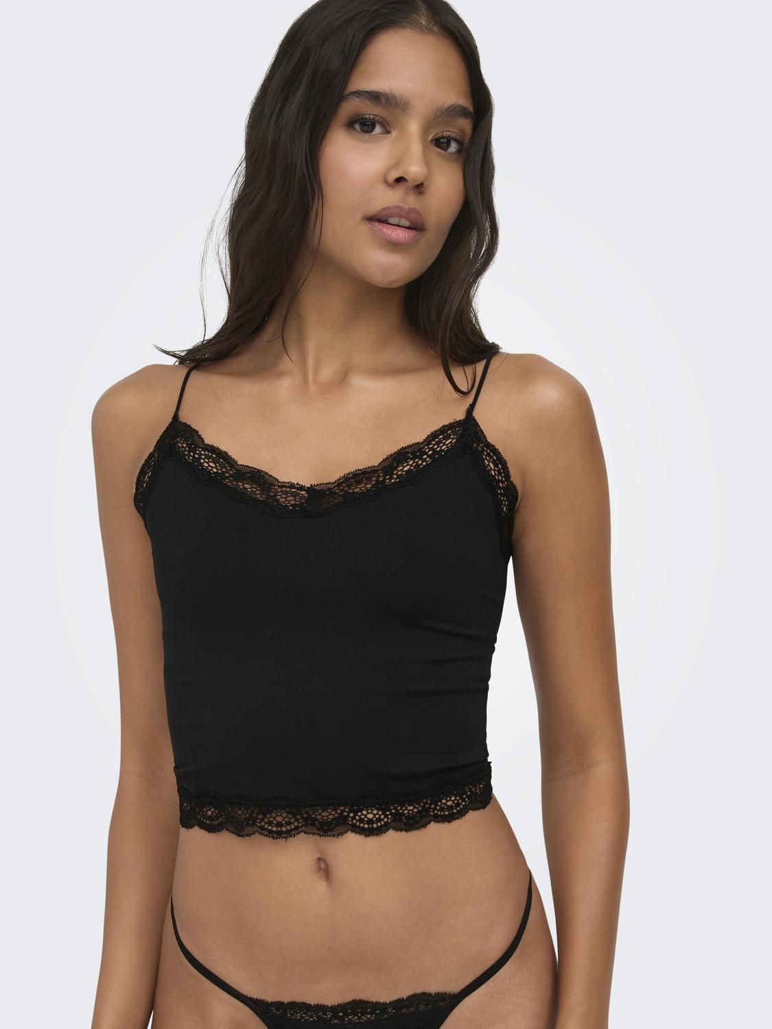 ONLVICKY LACE SEAMLESS CROPPED TOP NOOS