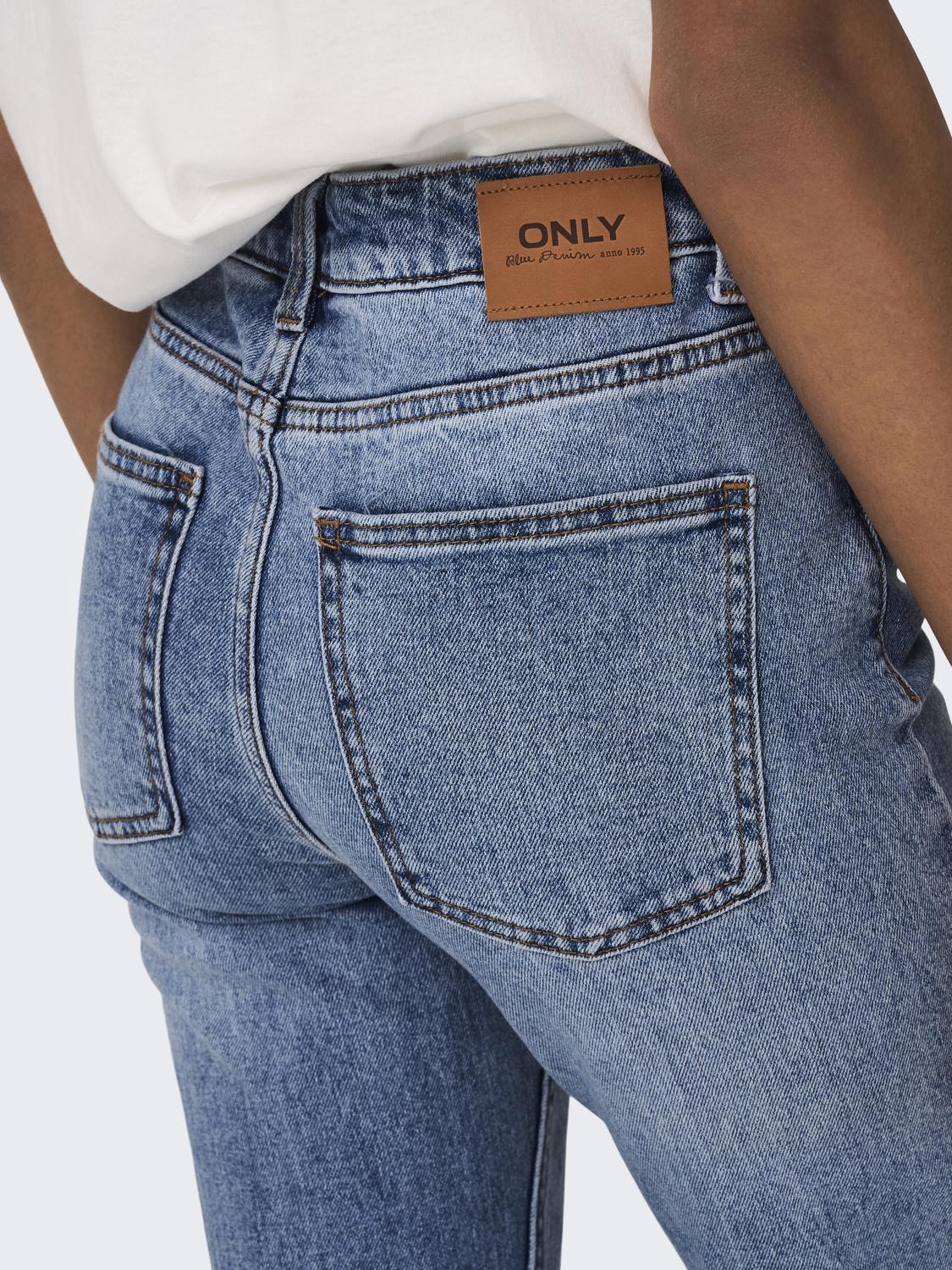 ONLEMILY High Waist Straight Fit Jeans med frontlommer - 6