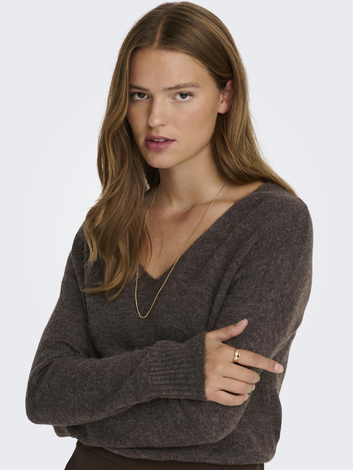 JDYELANORA L/S V-NECK PULLO. KNT NOOS - 4