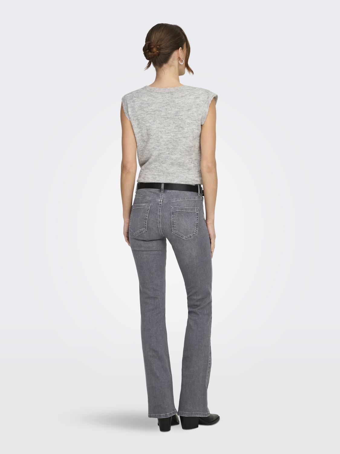 ONLBLUSH High Waist Jeans med Flared Fit og Zip Fly Festing - 2