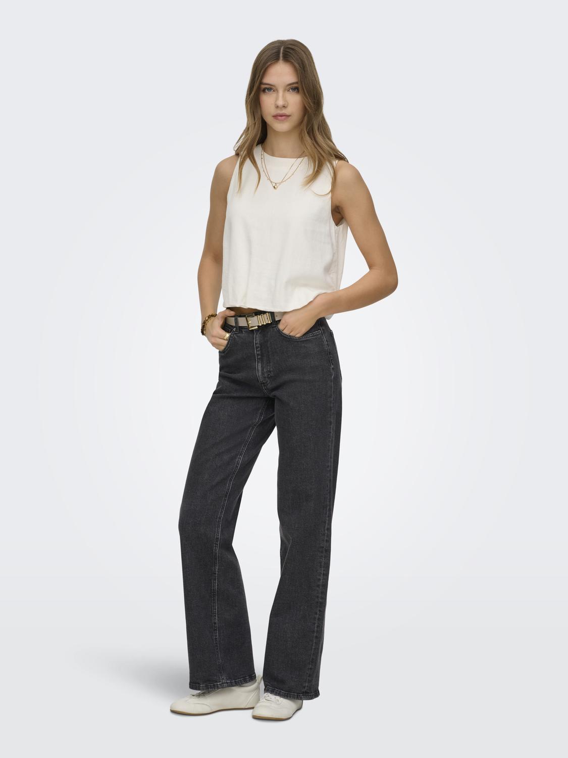 ONLJUICY Wide fit jeans med høj talje og baglommer - 6
