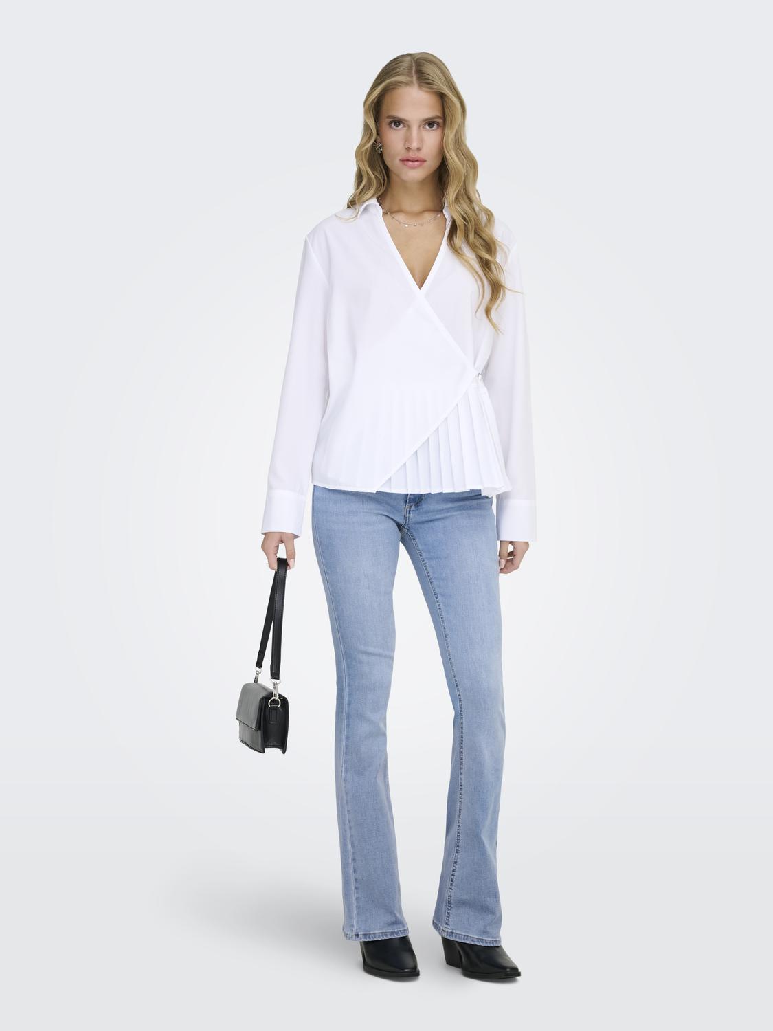 ONLBLUSH Mid Waist Flared Fit Jeans med belteløkker - 6