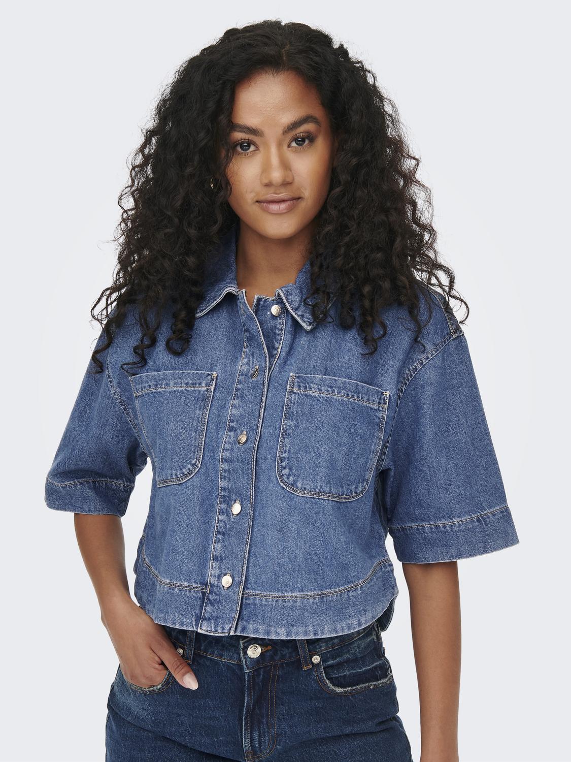 ONLCLEO LIFE SS CROP DNM SHIRT PIM NOOS
