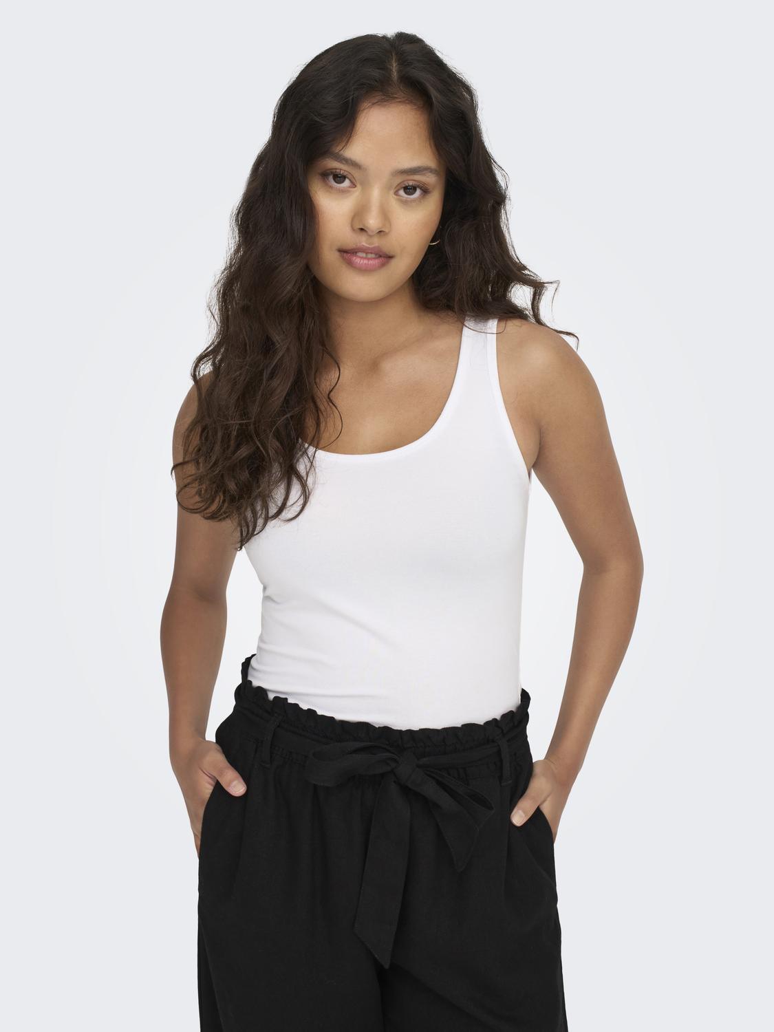 JDYAVA Klassisk Basic ærmeløs U-hals tanktop