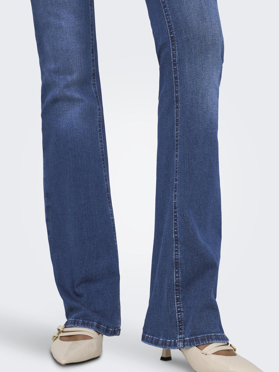 ONLBLUSH Mid Waist Flared Fit Jeans med frontlommer - 5
