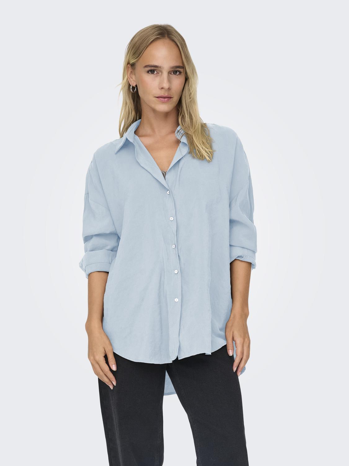 ONLZAZIMA Oversized fit overhemd met knoopsluiting en langer op de rug