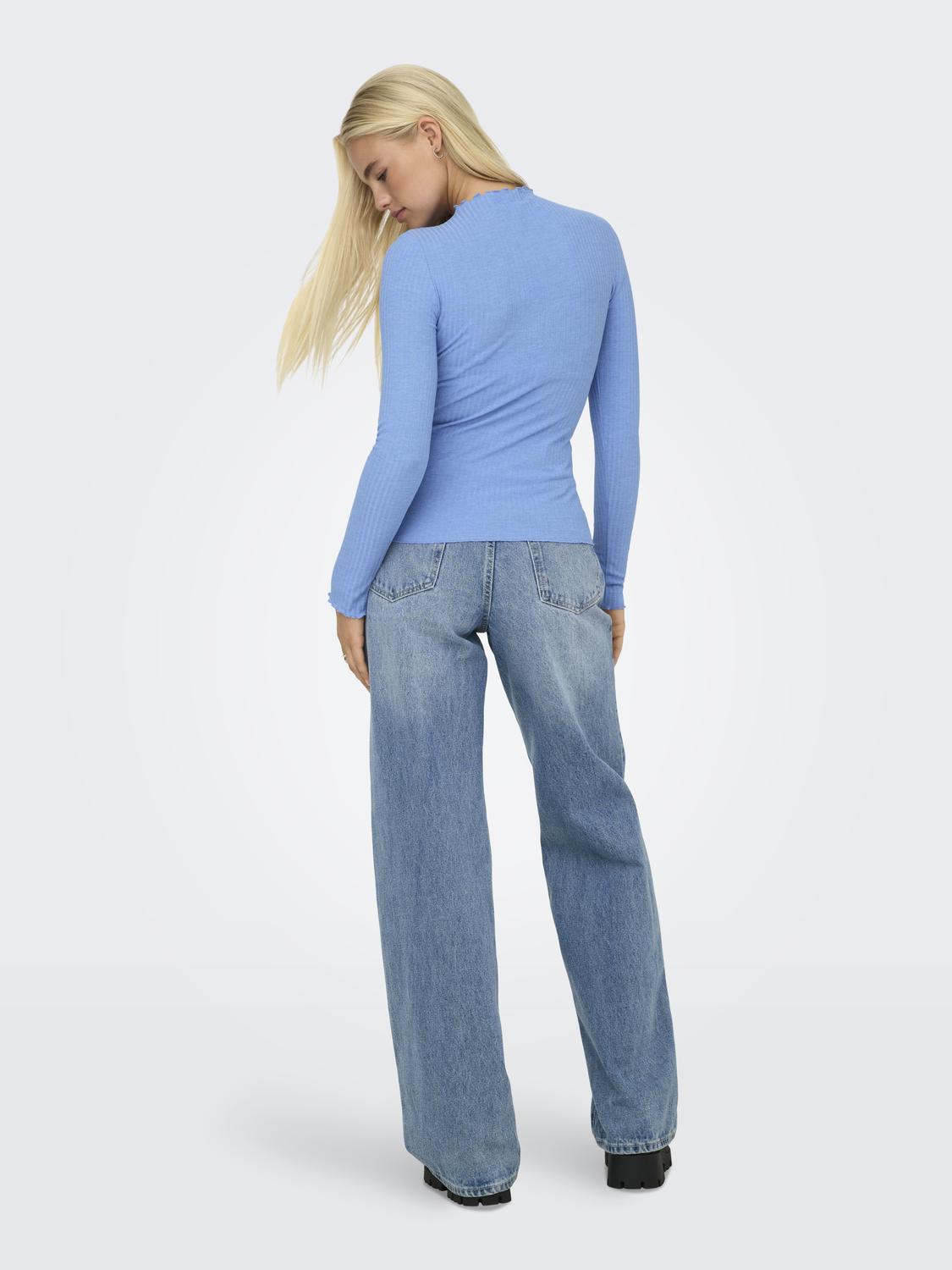 ONLEMMA Comfort Fit Top met hoge hals en vrouwelijke ruches - 2