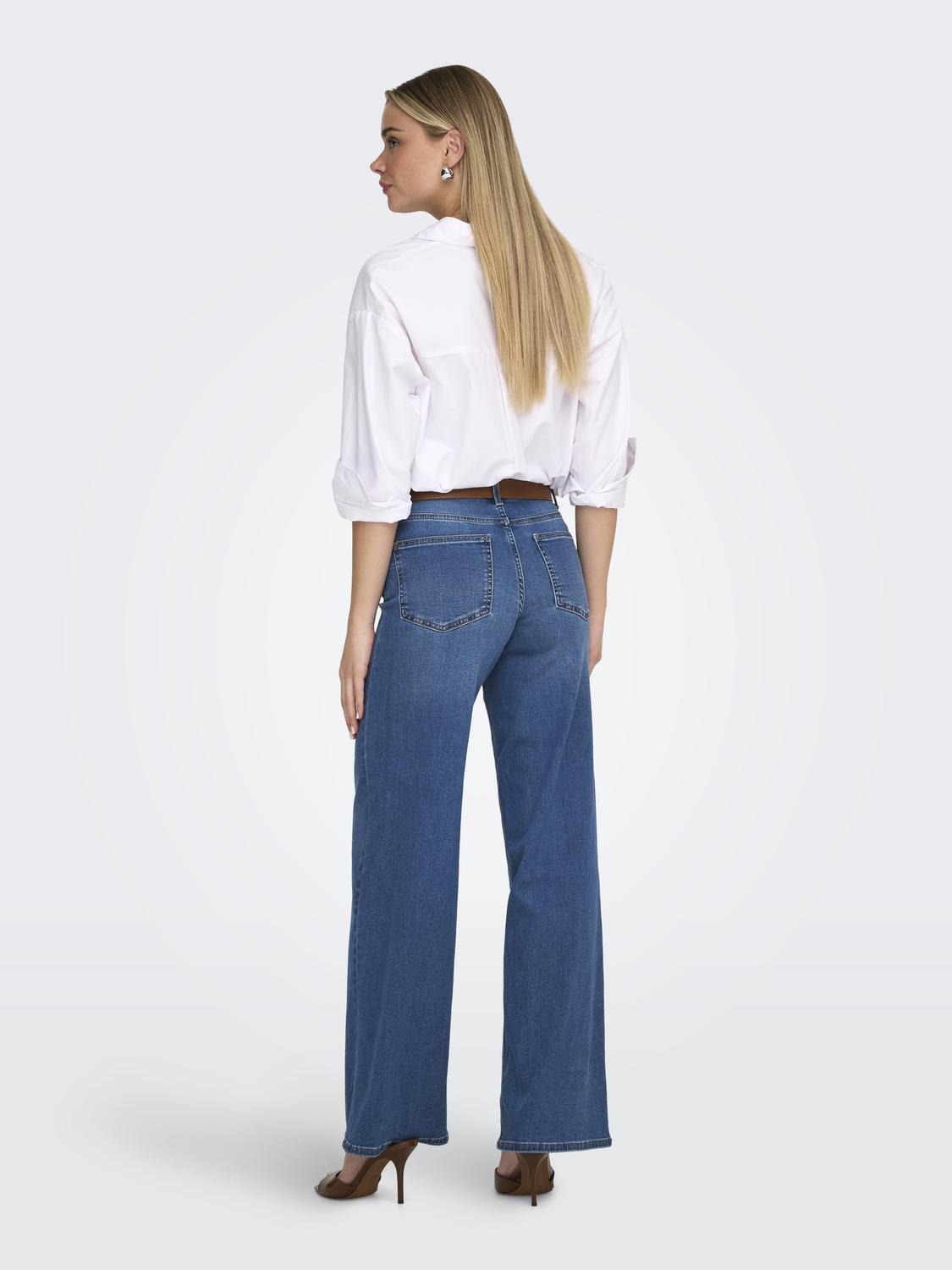ONLMADISON Wide Fit Jeans med høy midje og baklommer - 2