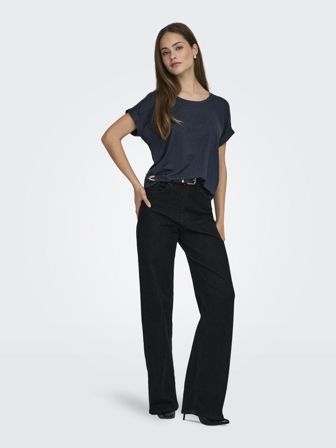 ONLMOSTER Regular Fit O-Neck Top med korte ermer - 6