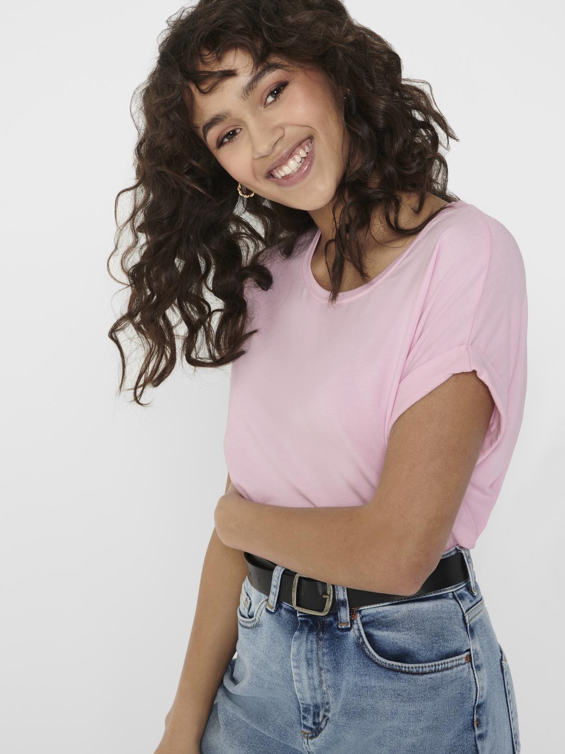 ONLMOSTER Regular Fit O-Neck Top med korte ermer - 4
