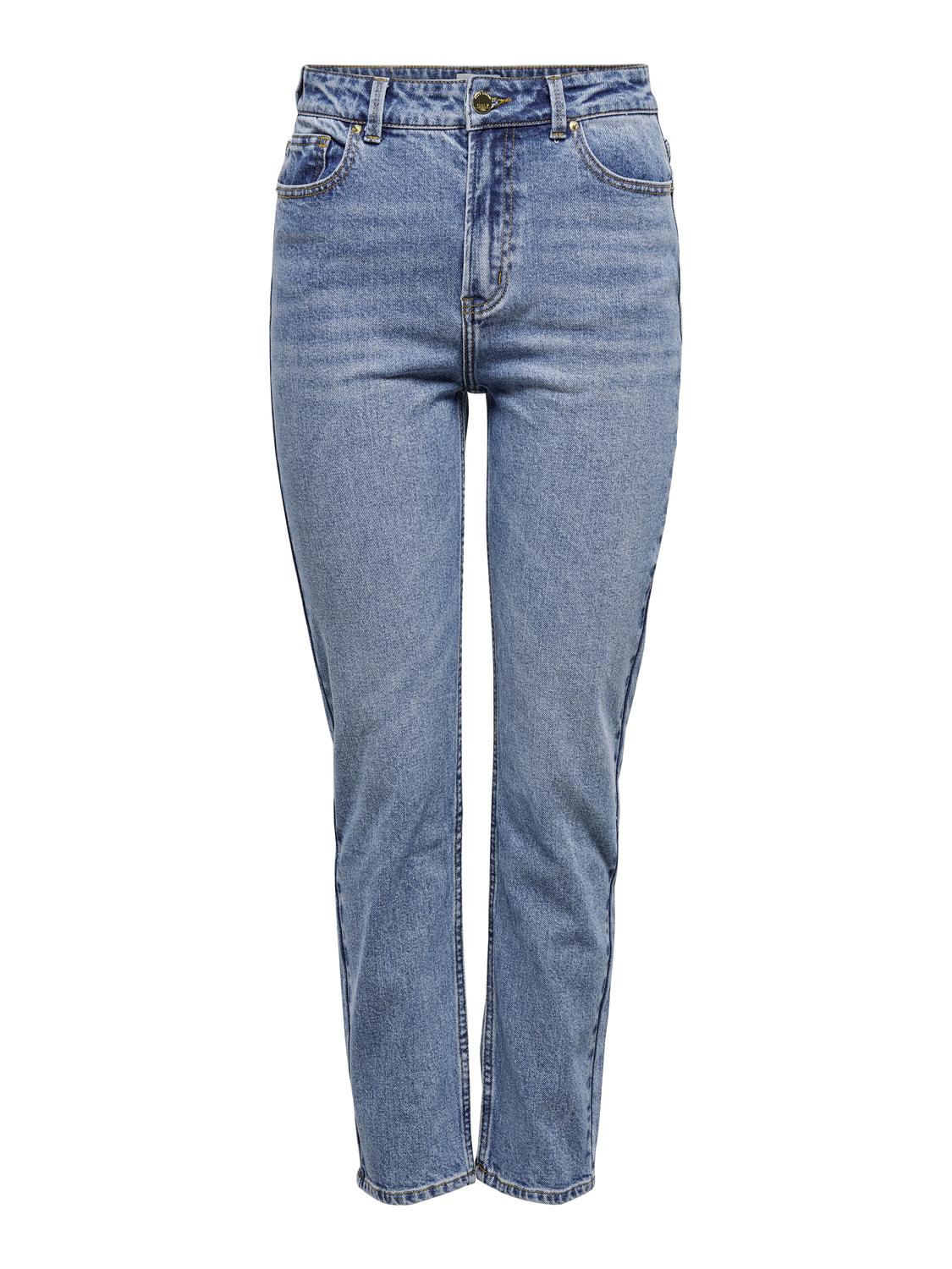 ONLEMILY High Waist Straight Fit Jeans med frontlommer - 3