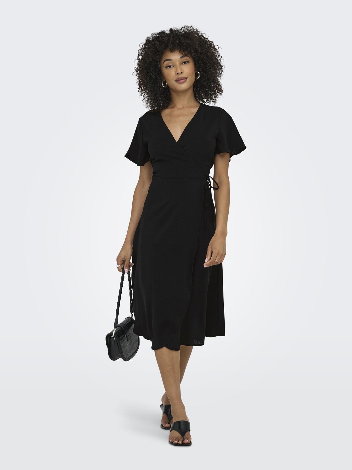 ONLCALI LIFE S/S WRAP DRESS WVN NOOS
