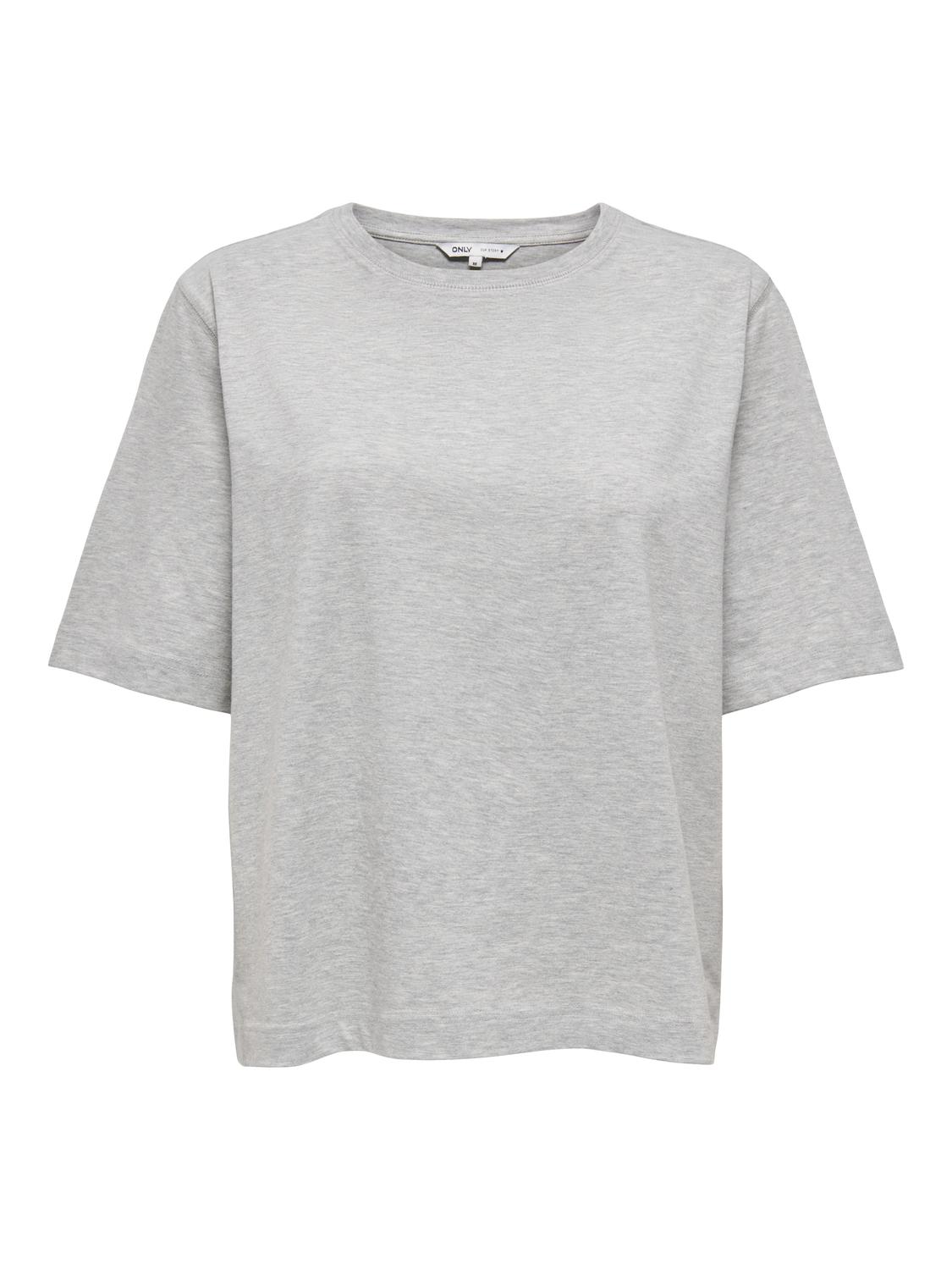 ONLLINA Basic-T-Shirt mit O-Ausschnitt und lockerer Passform und kurzen Ärmeln