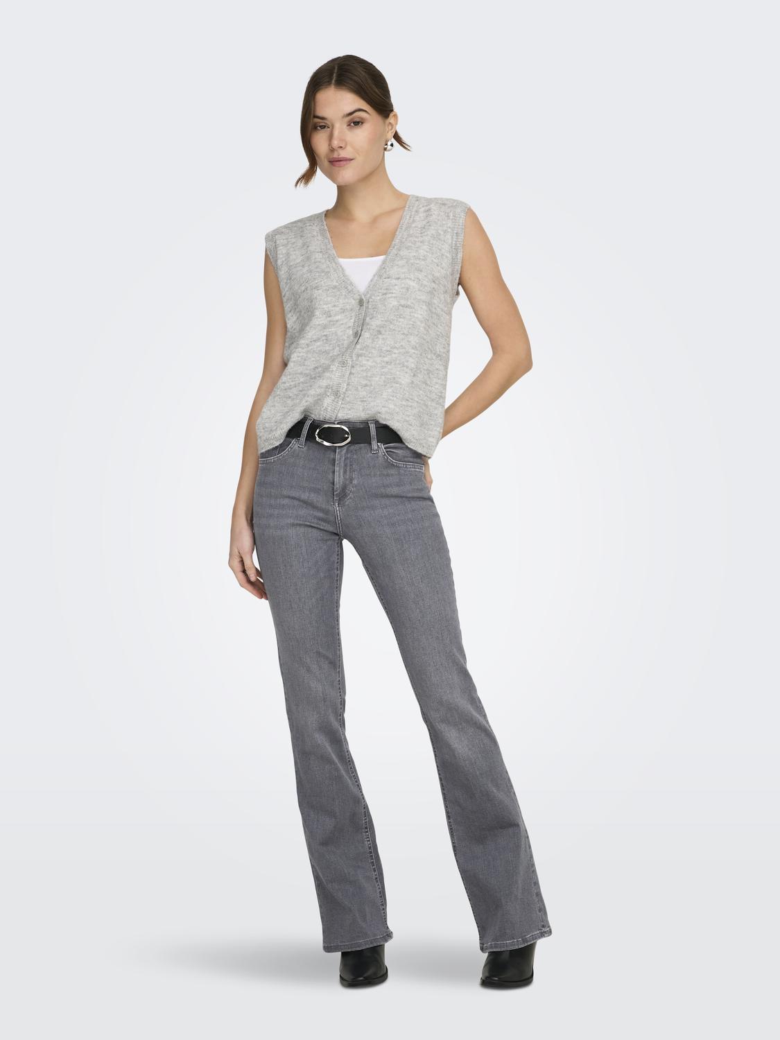 ONLBLUSH High Waist Jeans med Flared Fit og Zip Fly Festing - 6