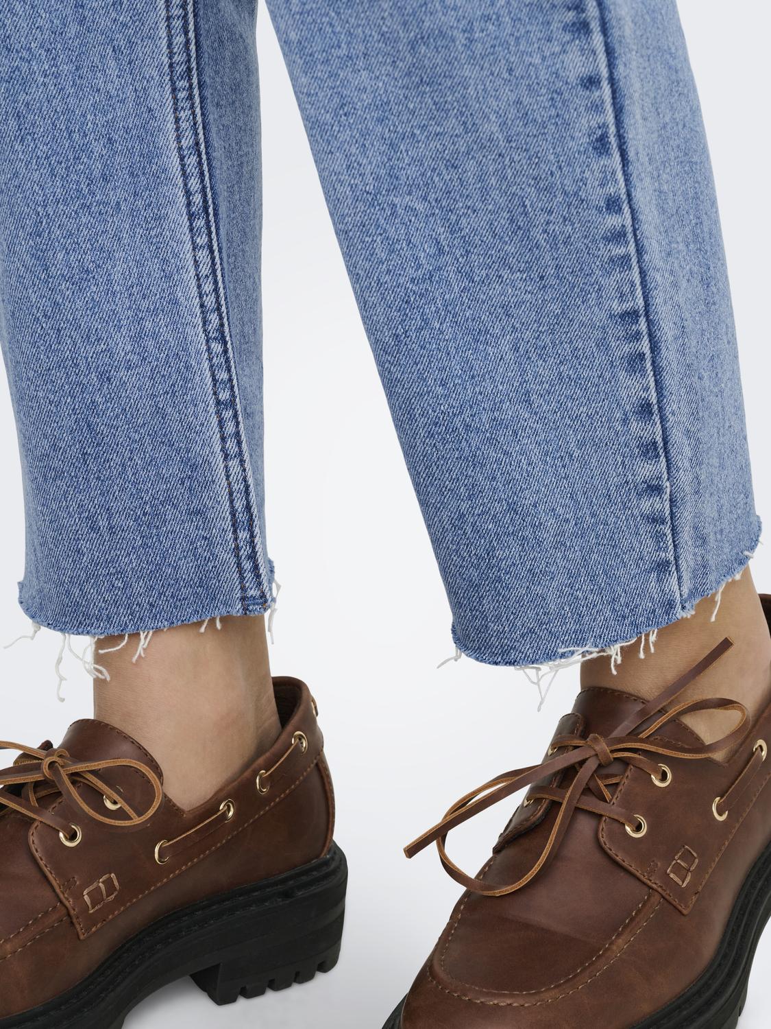 ONLEMILY Straight fit jeans met zakken aan de voorkant en enkellengte - 5