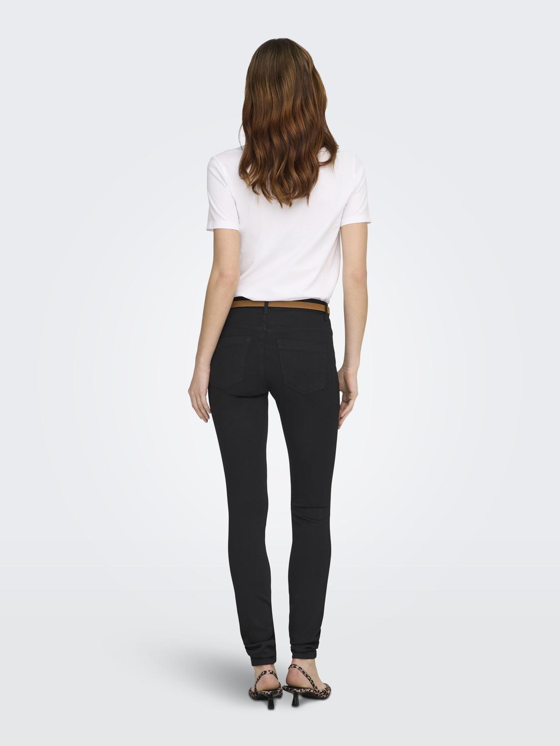 ONLFOREVER Skinny Fit Jeans med baklommer og høy midje - 2