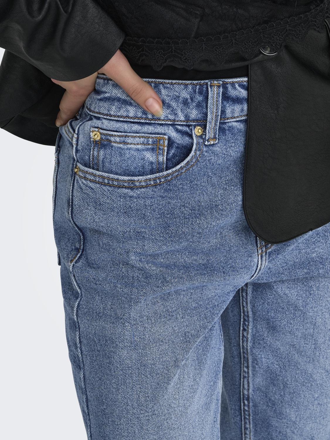 ONLEMILY High Waist Straight Fit Jeans med frontlommer - 5