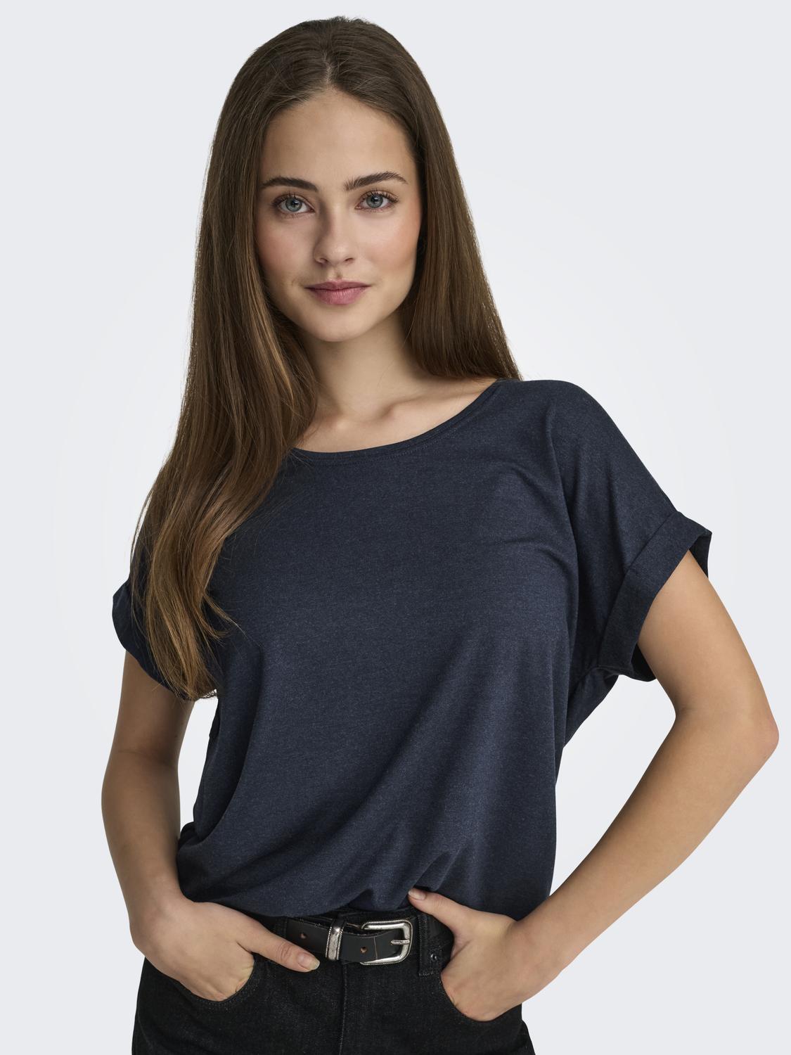 ONLMOSTER Regular Fit O-Neck Top med korte ermer - 4