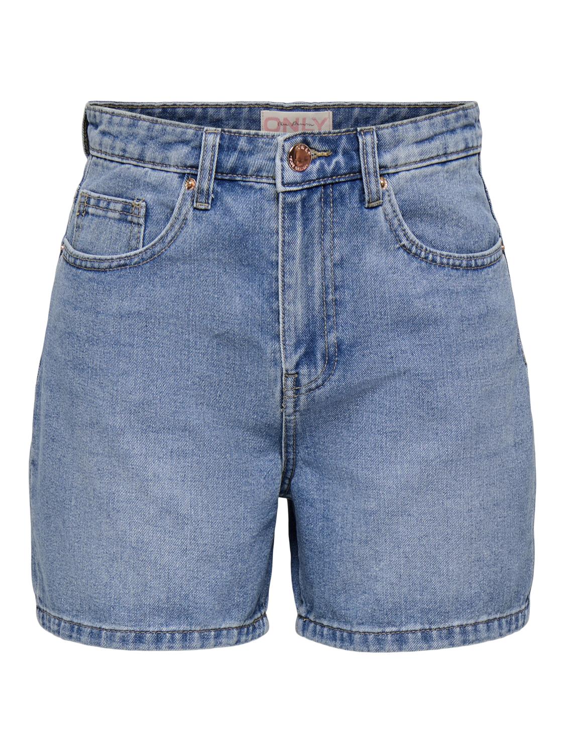 ONLPHINE Regular Fit denimshorts med knappefeste og frontlommer - 3