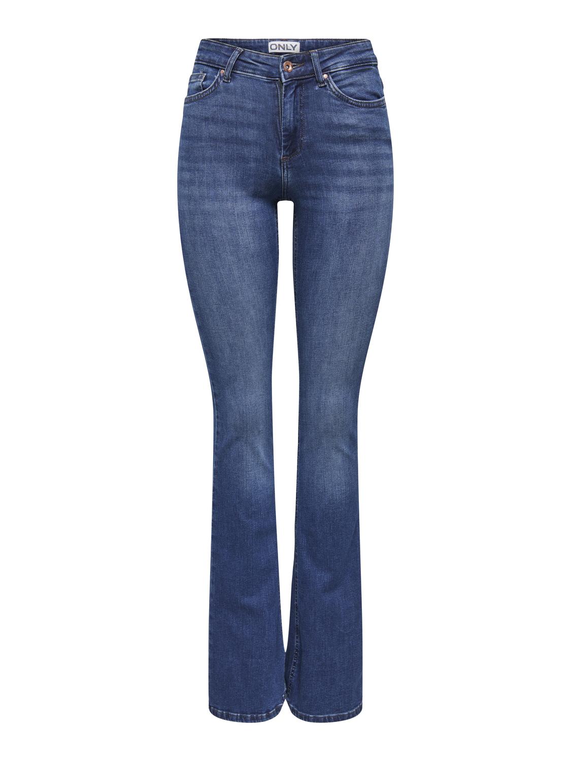 ONLBLUSH Mid Waist Flared Fit Jeans med frontlommer - 3