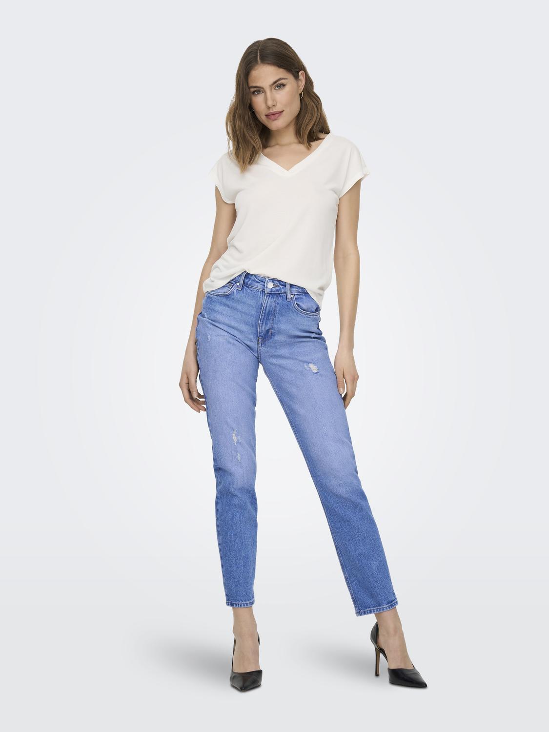 ONLFREE S/S MOD.V-NECK TOP JRS NOOS