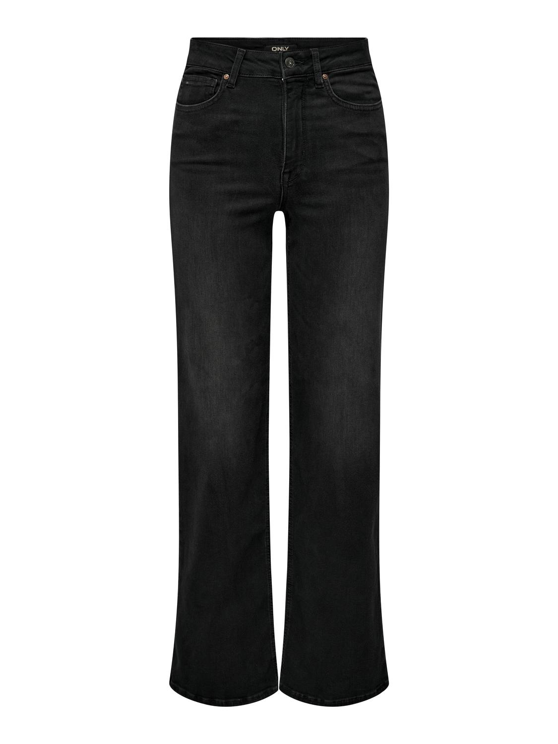 ONLMADISON High Waist Wide Fit Jeans med baklommer - 3