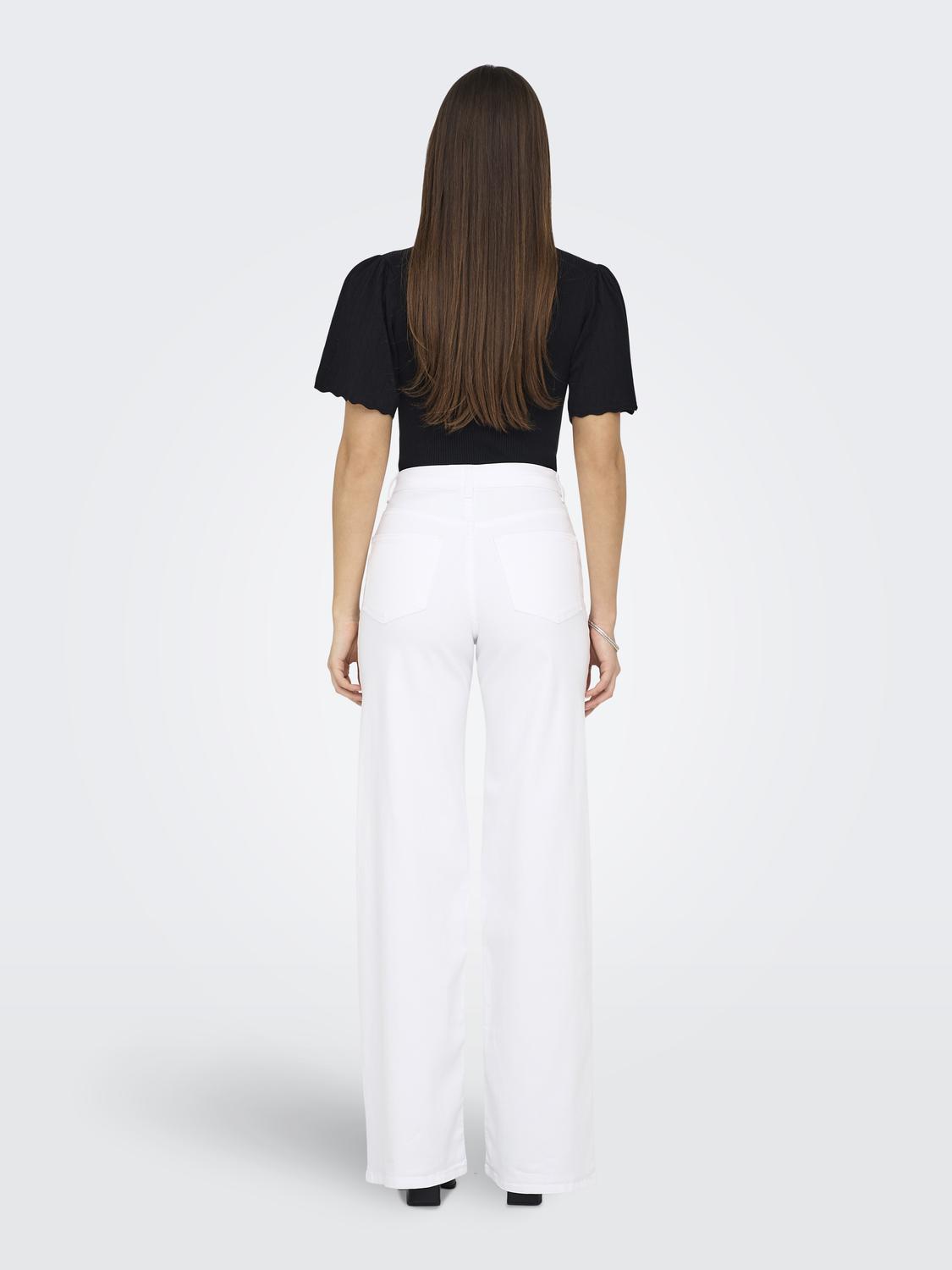 ONLMADISON Wide Leg Fit High Waist Jeans med belteløkker - 2