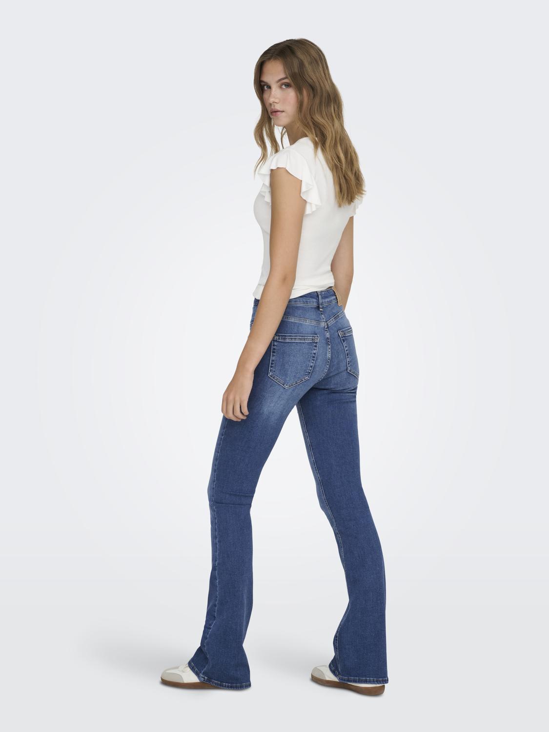 ONLBLUSH Flared Fit, Mid Waist Jeans med myntlomme - 2