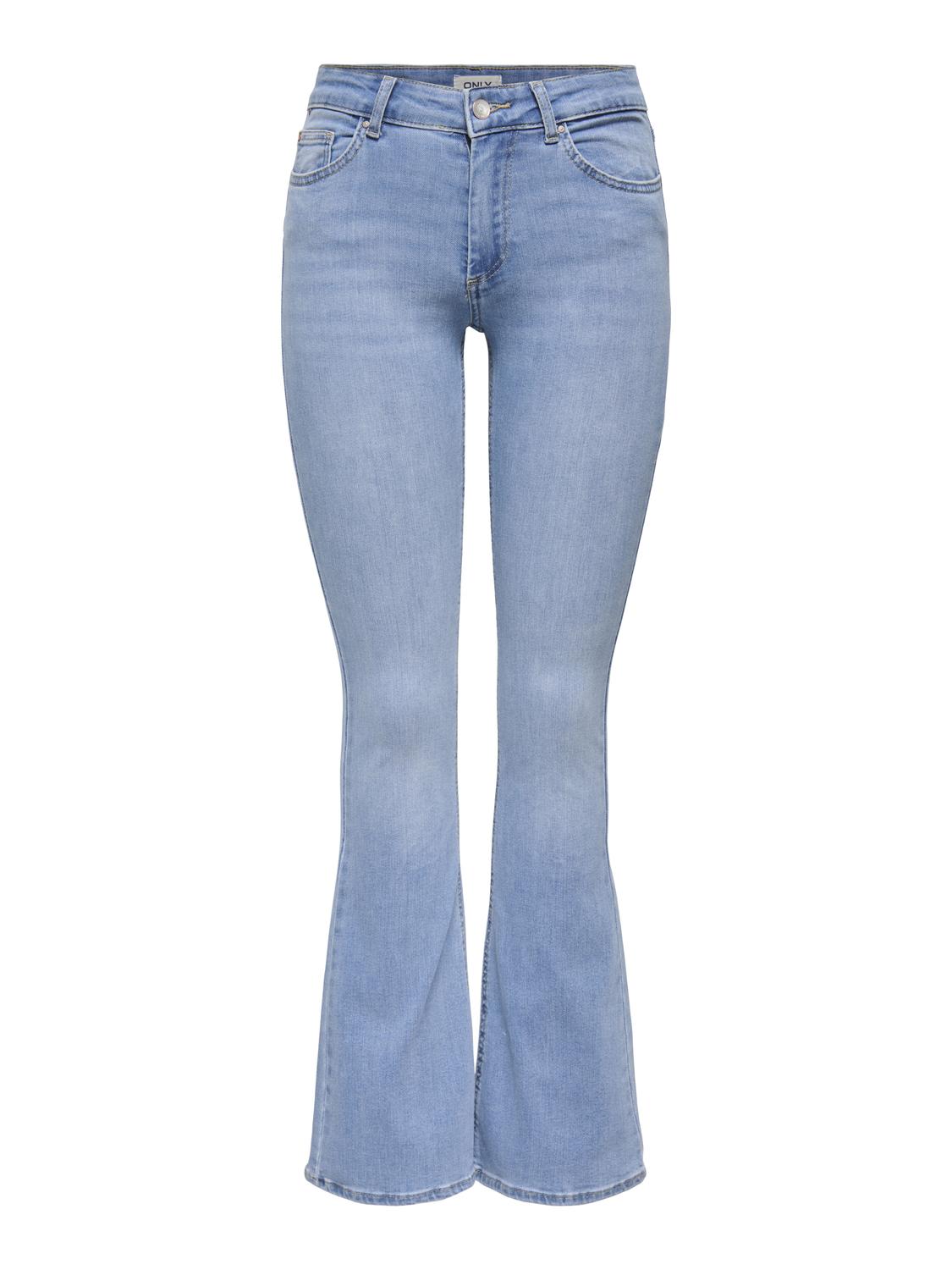 ONLBLUSH Mid Waist Flared Fit Jeans med belteløkker - 3