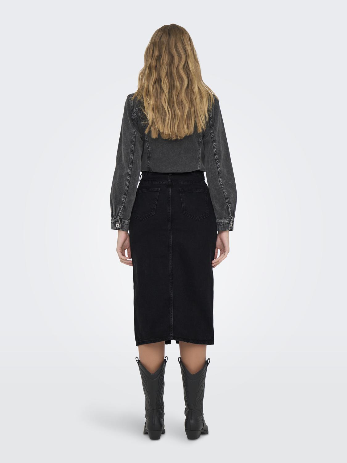ONLBIANCA Midi Denim nederdel med slids foran