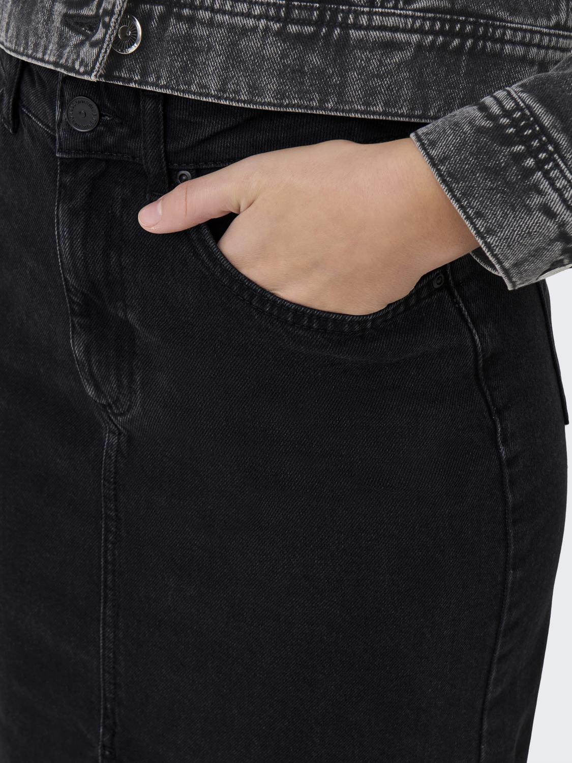 ONLBIANCA Midi Denim nederdel med slids foran