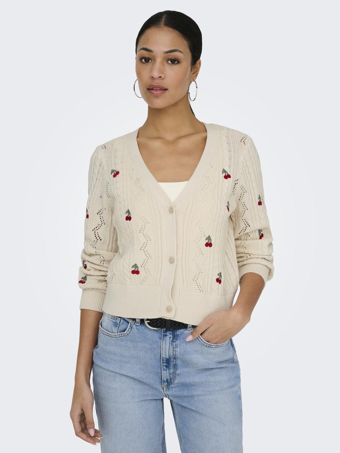 ONLBIRTIE LS EMB V-NECK CARDIGAN NCA KNT - 5