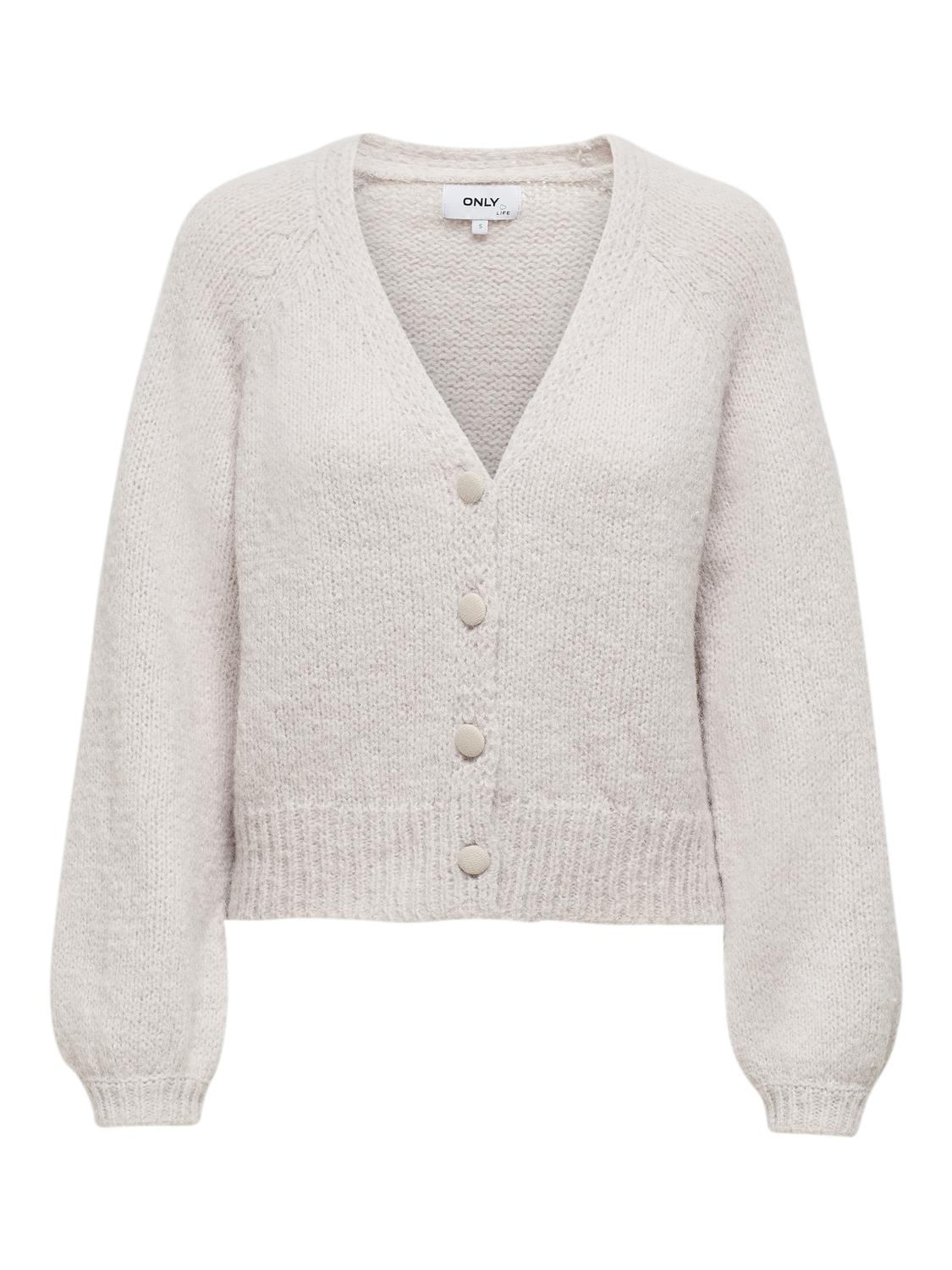ONLALYSSA Grunnleggende strikket Cardigan med lange ballongermer - 3
