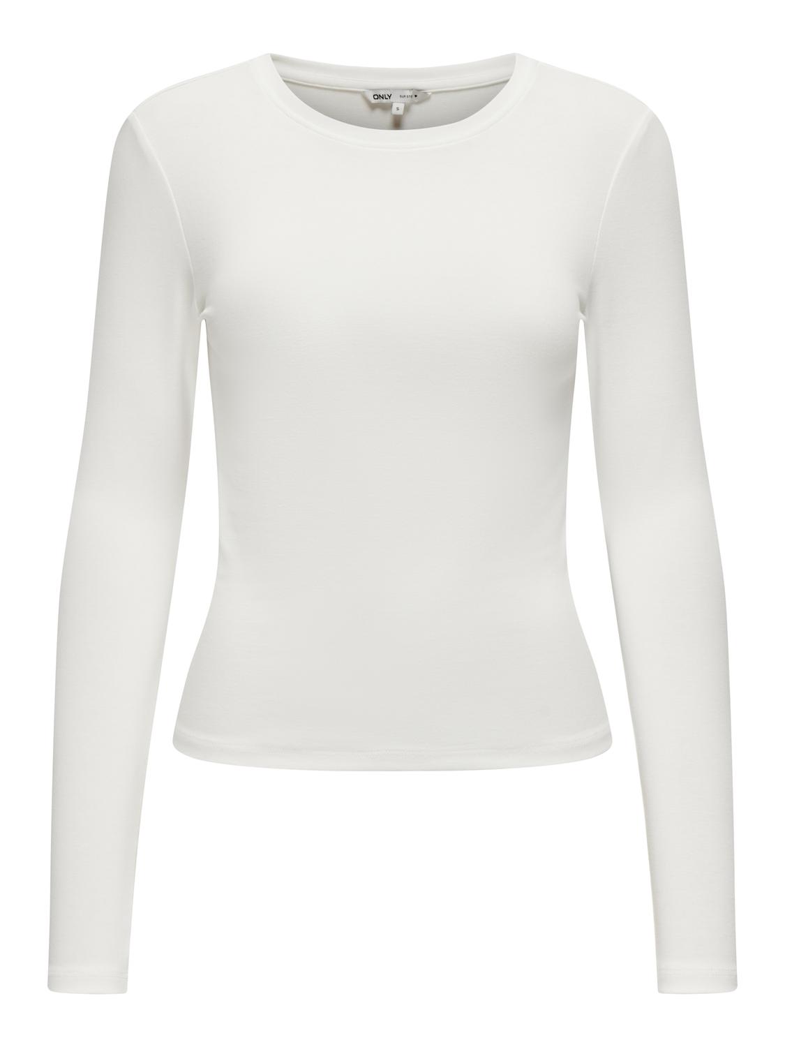 ONLRILEY Tight Fit O-hals top med lange ærmer - 3