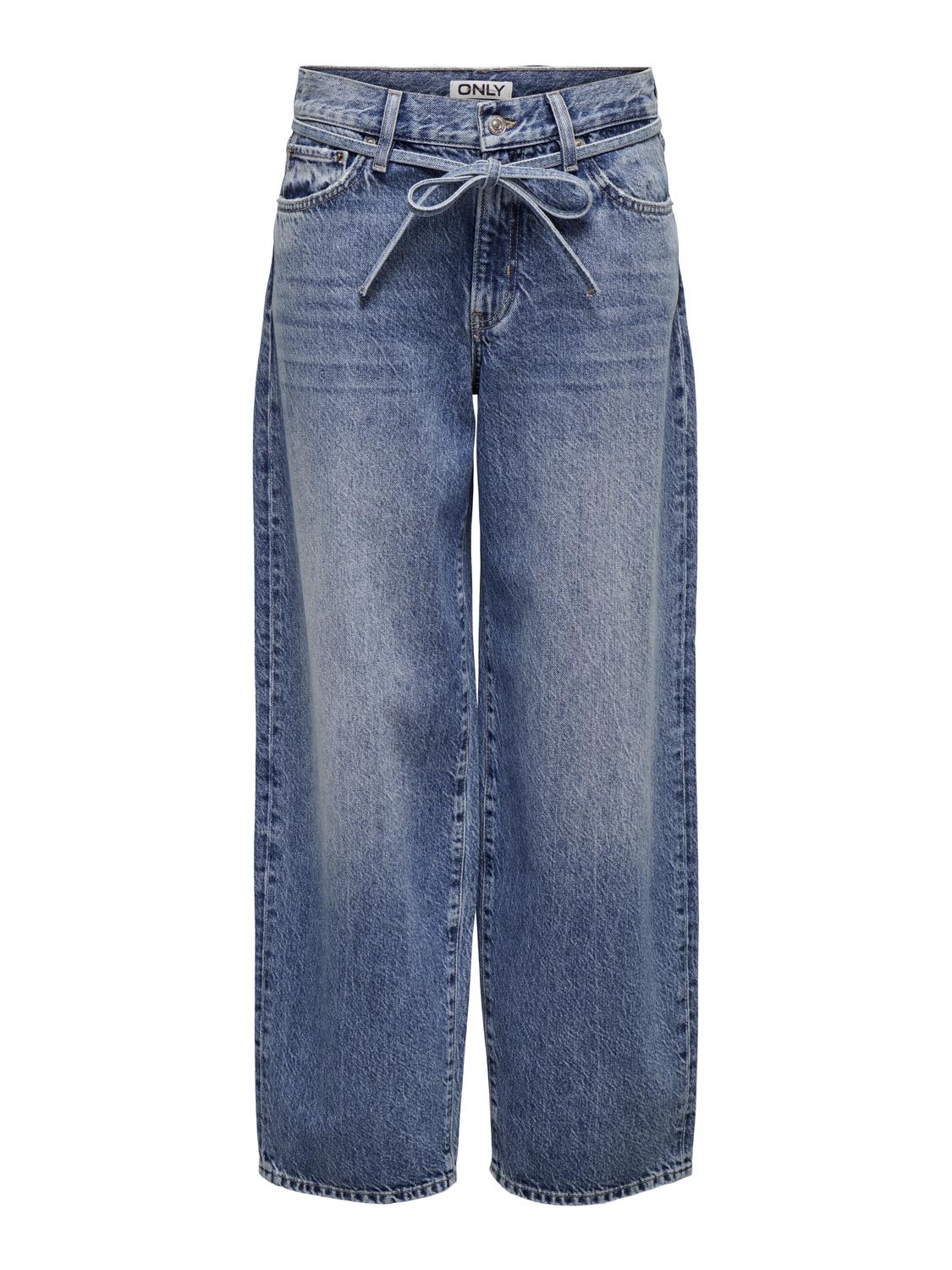 ONLGIANNA Belt Loops High Waist Straight Fit Jeans - 3