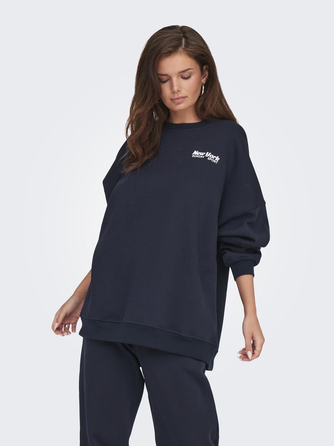 ONLDAZE L/S OVERSIZE PRINT O-NECK BOXSWT