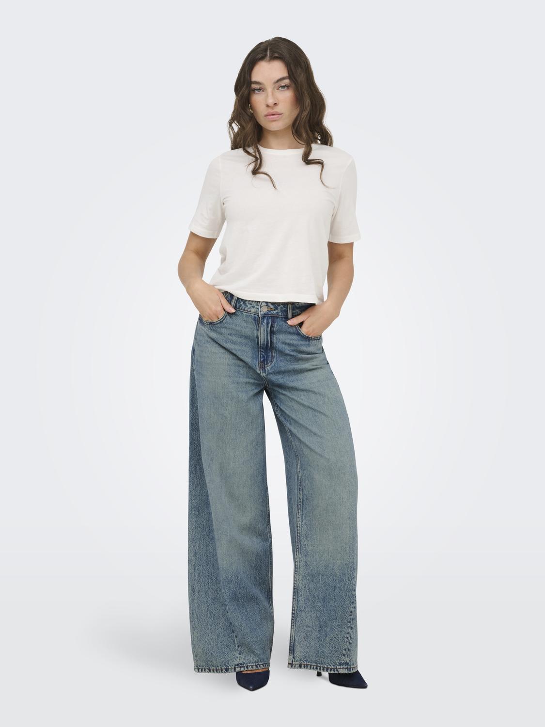 JDYCARINA HW ASYMMETRIC WIDE JEANS DNM - 7