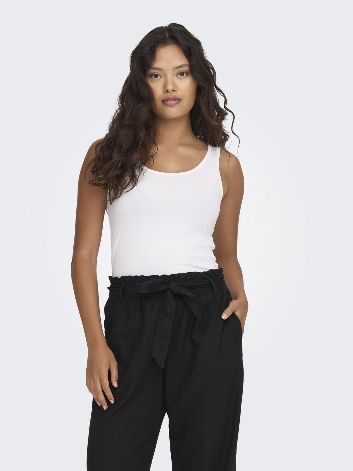 JDYAVA Klassisk Basic ærmeløs U-hals tanktop