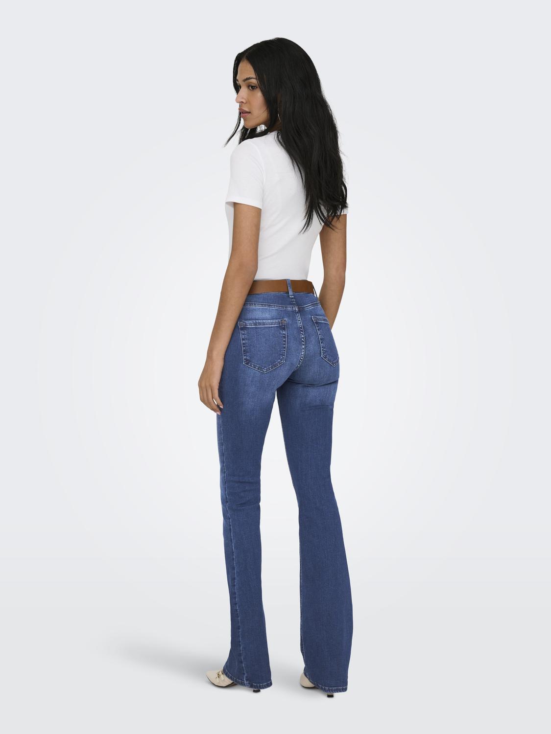 ONLBLUSH Mid Waist Flared Fit Jeans med frontlommer - 2