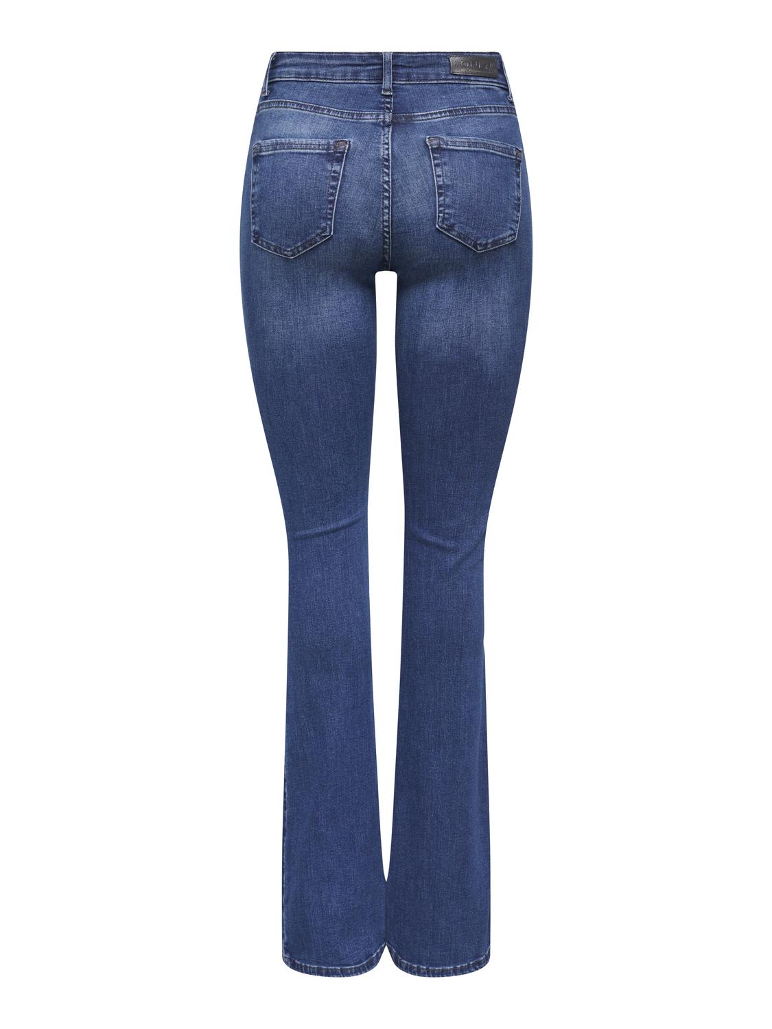 ONLBLUSH Mid Waist Flared Fit Jeans med frontlommer - 7