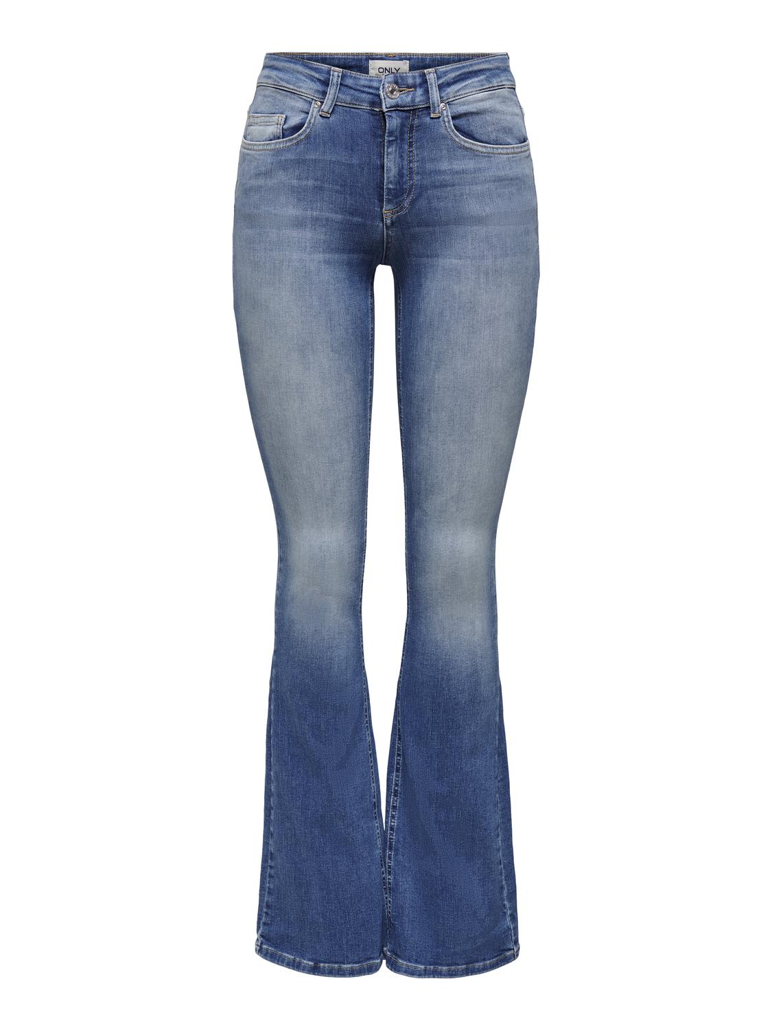 ONLBLUSH Flared Fit, Mid Waist Jeans med myntlomme - 3
